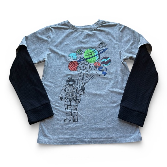 Andy & Evan Other - Andy & Evan Astronaut Adventure Long Sleeve Tee - Gray and Black
